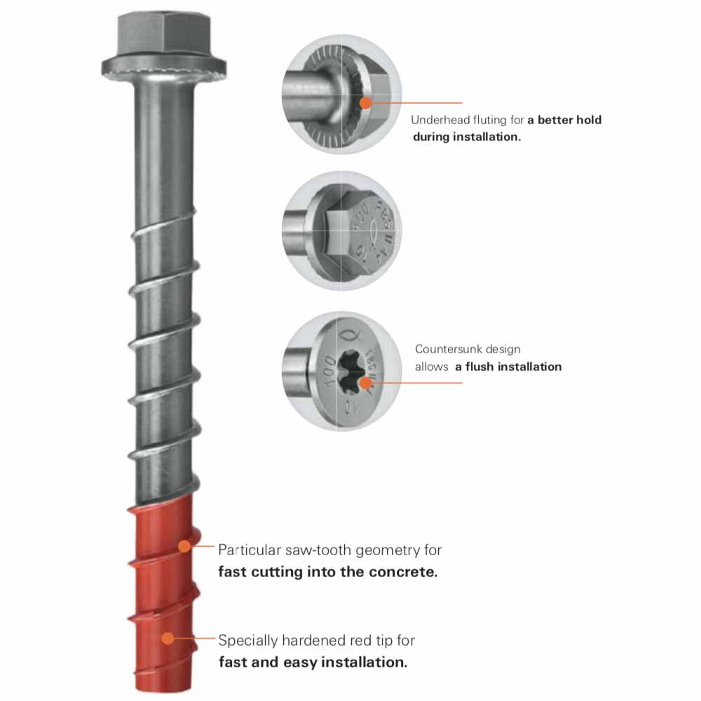 AnchorMark Ultracut FBS II Concrete Screw R - Hex Head