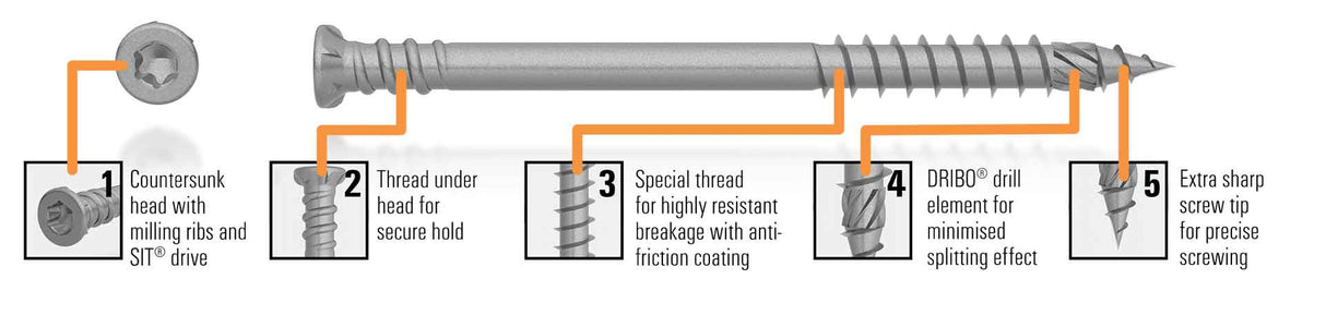 AnchorMark 316 Stainless Steel Boardwalk Timber Screws - 6mm