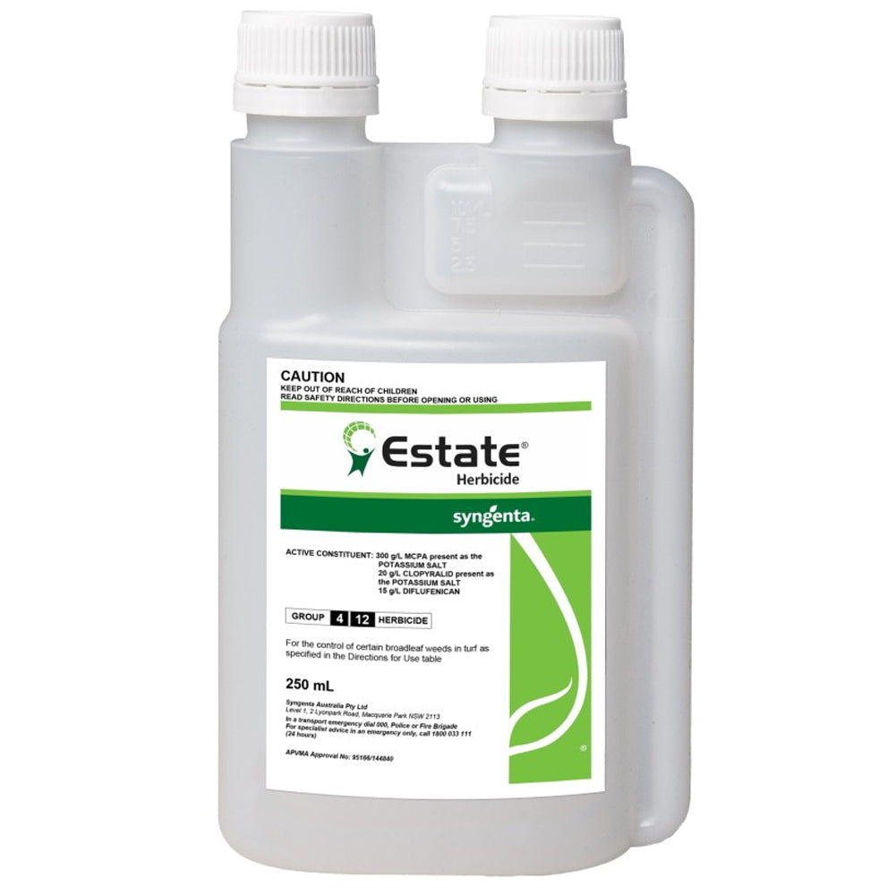 White bottle of estate herbcide