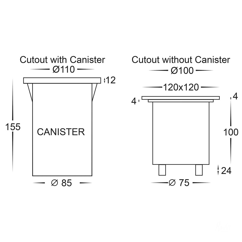 Havit 12v Metro Square 316 Stainless Steel TRI Colour Inground Light
