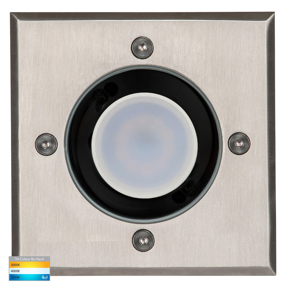 Havit 12v Metro Square 316 Stainless Steel TRI Colour Inground Light