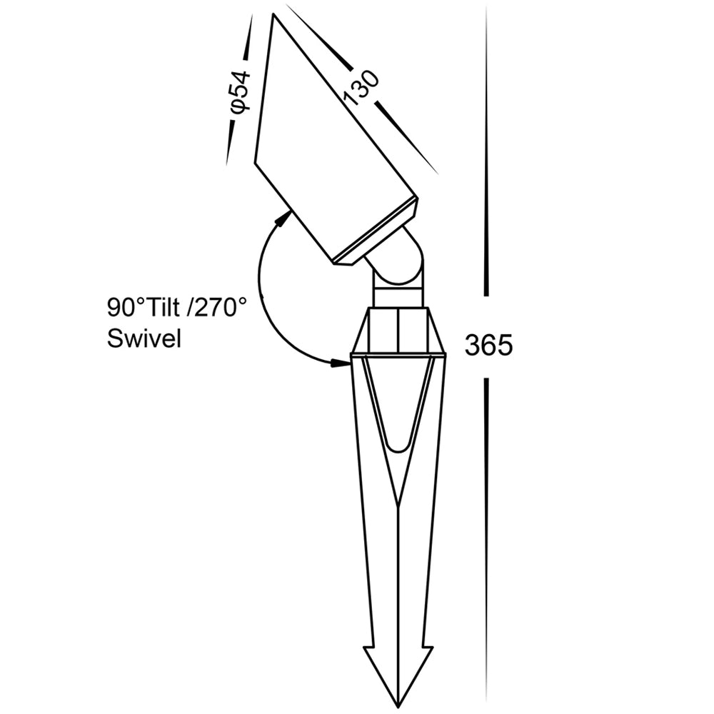 Havit Tri Colour Shawl Antique Brass Spike Light 12V