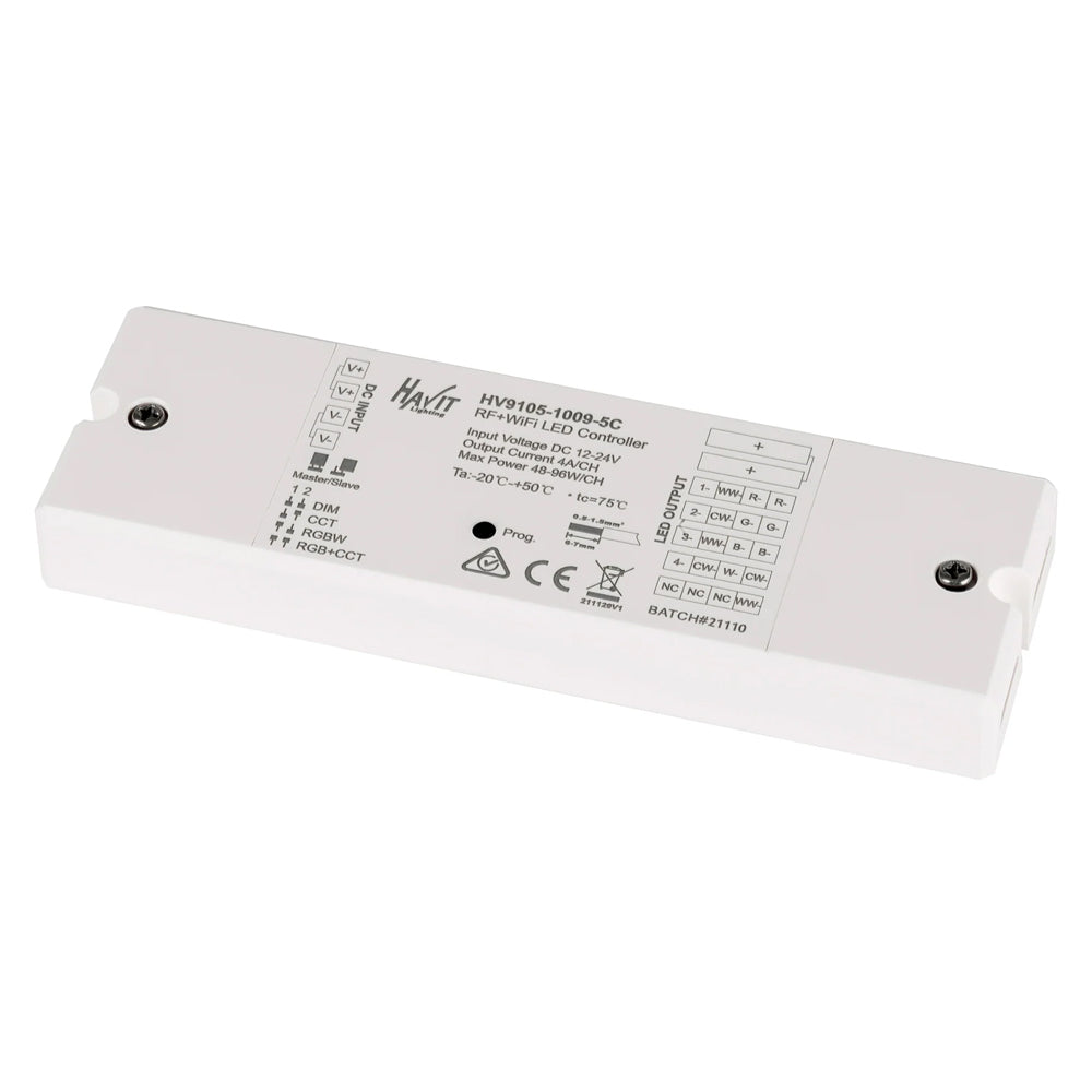 A white wifi controller for landscape lighting.