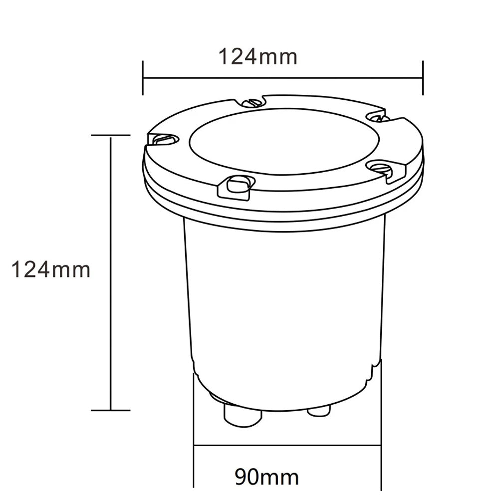 Pro Light Club Black Aluminium 3000K Inground Light