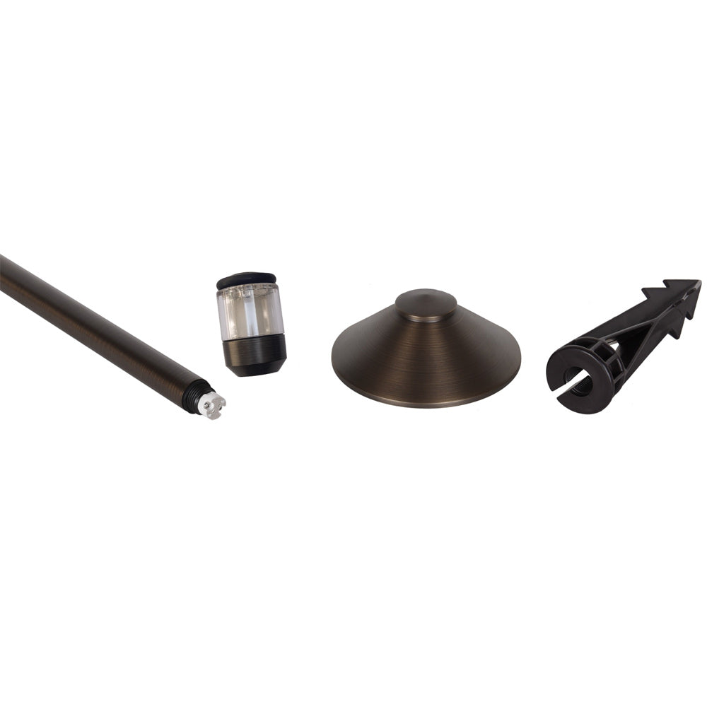 Pro Light Club Brass Medium Shaded Path Light