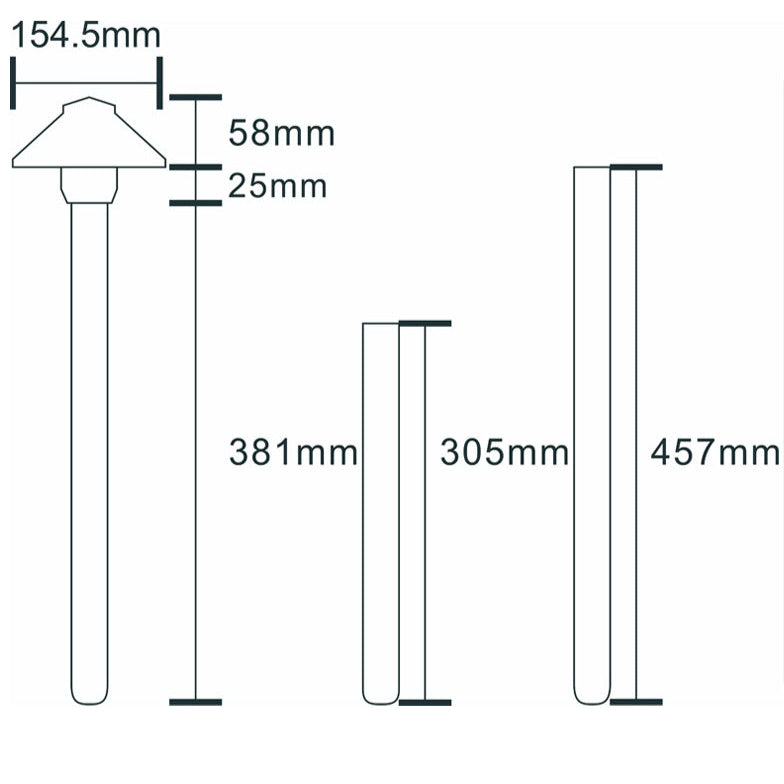 Pro Light Club Black Aluminium Medium Shaded Path Light