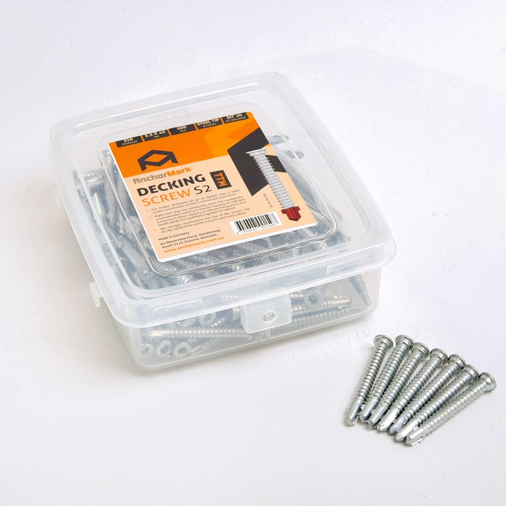 AnchorMark Timber to Metal BiMetal 316 Stainless (A4) Decking and Screening Screws