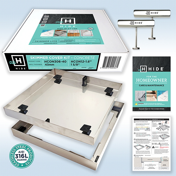 Hide Skimmer Lid & Access Cover - Wet Pour Concrete Kit