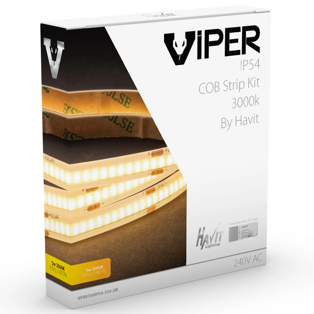 Havit Viper Waterproof COB 3000k Warm White LED Strip Light Kit