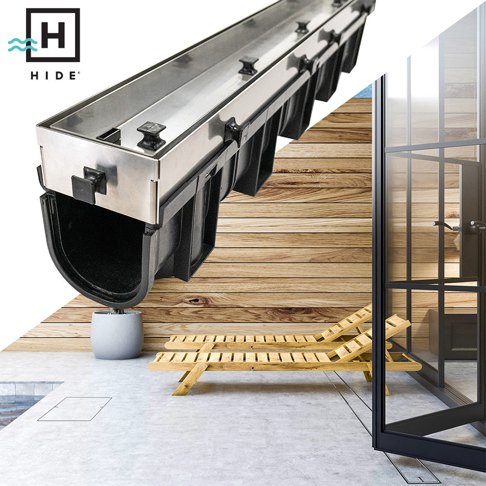 Hide Concrete Pour Lineal Drain Kit 1m with Form Work Kit