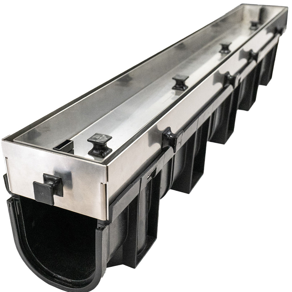 Hide Concrete Pour Lineal Drain Kit 1m with Form Work Kit