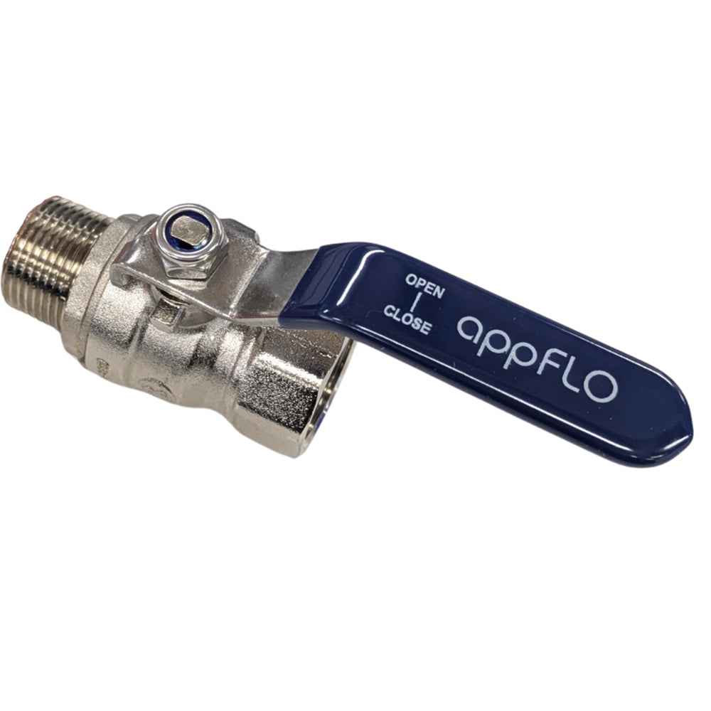 20mm (3/4") Male / Female Nickel Plated Brass Ball Valve