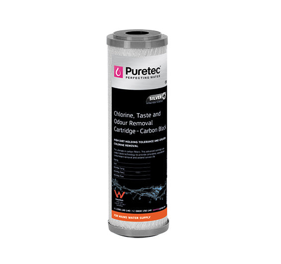 Puretec CB051 Carbon Block 5 Micron Water Filter Cartridge 2.5" x 10"