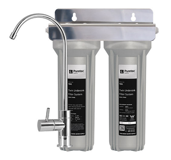 Puretec Basic TW1 Mains Twin Undersink Water Filter System With Faucet Kit